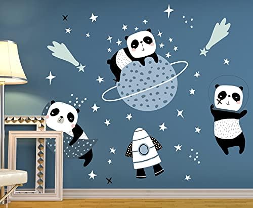 Zidna naljepnica u stilu svemirskog medvjeda-Zidne naljepnice u vrtiću-zidna naljepnica s medvjedom - zidni dekor vrtića u stilu astronauta-Set