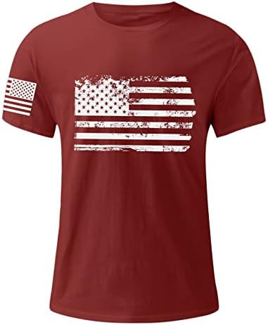 lcepcy američka zastava na majici za rukave za muškarce casual posada kratki rukav majice 4. srpnja grafičke majice