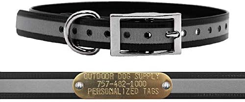 Vanjski opskrba pasa 3/4 širokog reflektiranog remena za ogrlicu za pse s prilagođenim mjedenim pločama s mesinganim imenom ...
