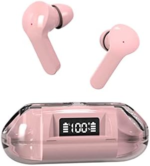 Qonioi Wireless TWS slušalice za uši, slušalice za slušalice Bluetooth, prozirne i digitalne zaslon za smanjenje buke, ultra duga izdržljivost,