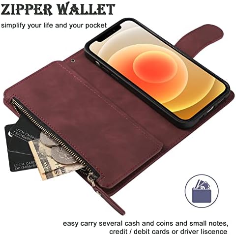 Torbica za novčanik kompatibilna s torbicom za novčanik od 12 dolara, Premium PU koža, preklopni novčanik s patentnim zatvaračem s