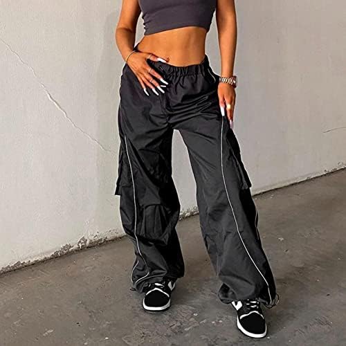 Atletski teretni ženski salon Summer Fit Solid Soft Joggers dugo prozračan s džepovima ravna noga elastična
