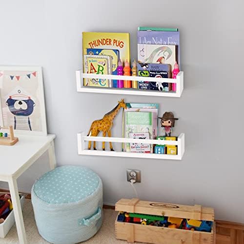 zidne police za knjige za djecu, organizator polica za knjige za uređenje dječje sobe, set od 2 police za knjige za dječju sobu, drvene