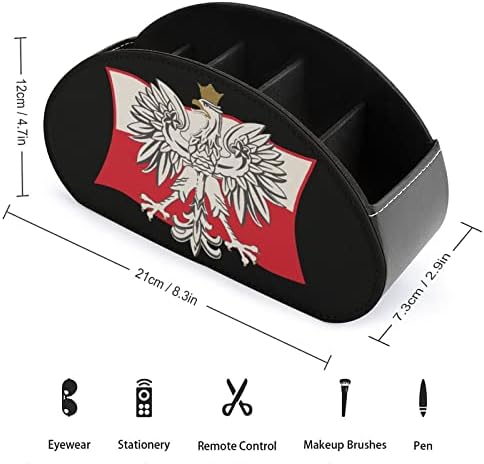Poljski Orao zastavicu PU Kože držač za daljinsko upravljanje modni stol Organizator Organizator s 5 odjeljaka