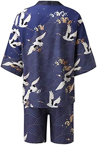 Muški slobodno vrijeme opušteni antikni digitalni tisak kimono cassock kardigan košulja kratke hlače košulja za muške jakne