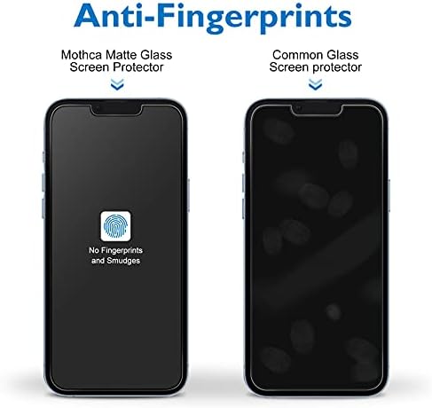 Mothca [2 + 2 pakiranje mat stakleni zaslon zaslon za iPhone 13 + objektiv za kameru utični stakleni zaštitnik anti-sjaji i anti-prsten