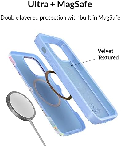 Velvet kavijar dizajniran za iPhone 14 Pro Max futrolu za žene [10ft testirano kap] Kompatibilno s Magsafe - Slatki magnetski poklopac
