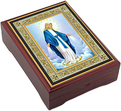 Kutija Rosanica Needzo Rosury Obloge Naša ikona Gospe od gracioznosti za krunicu za molitvu za molitvu Kutija Spremnik 5 1/16 inča,