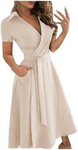 Haljine za žene 2023, Plus veličina, klasična uredska haljina od tunike kratkih rukava za žene, proljetna / zimska haljina s izrezom