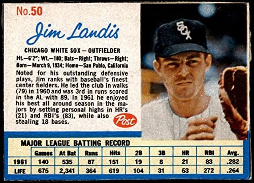1962. Post žitarica 50 Jim Landis Chicago White Sox VG/Ex White Sox