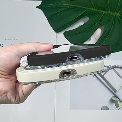 LOEV dizajn za iPhone 13 Pro Max Clear Case s valovitim rubom, Slatka modna prozirna kovrčava valna oblika okvira Telefonska kućišta,