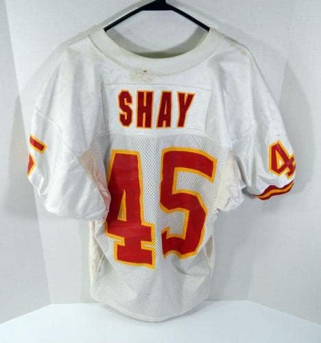Kansas City Chiefs Shay 45 Igra Korištena bijelog Jersey DP31356 - Nepodpisana NFL igra korištena dresova