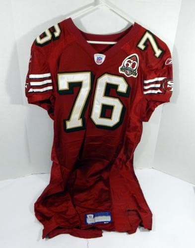 2006. San Francisco 49ers Harvey Dahl 76 Igra izdana Red Jersey 60 Seaons P 6 - Nepotpisana NFL igra korištena dresova