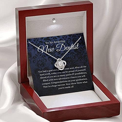 Nakit za poruke, ručno izrađena ogrlica- Personalizirani poklon ljubav čvor, poklon za maturu stomatologa, Poklon za grad za stomatologe,