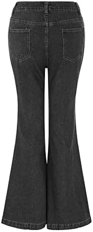 Traper hlače visokog struka ženske popularne lepršave traperice Ženska Moda lepršave hlače srednjeg struka rastezljive uske hlače Ženske