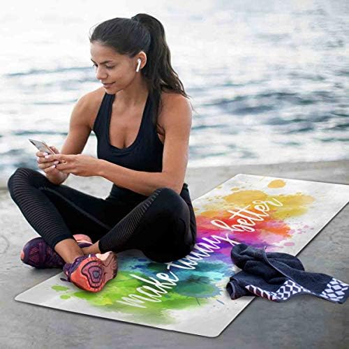 Prostirka za jogu-lagane i prijenosne elegantne prostirke za vježbanje od mikrovlakana sa šarenim uzorkom i prirodnom gumom s torbom