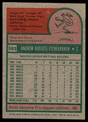 1975. Topps 583 Andy Etchebarren Baltimore Orioles VG/EX ORIOLES