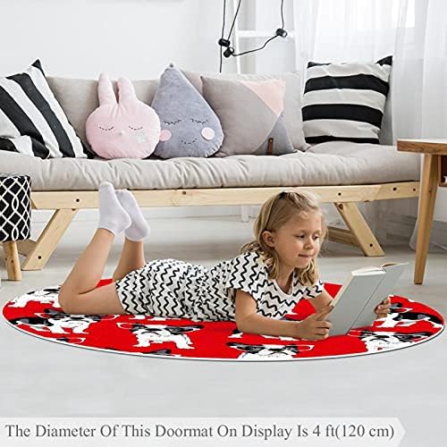Llnsupply okrugla dječja igra za igranje prostirke s naočalama na crvenoj pozadini vrtić jastuka mekanog sklopivog dječjeg prostirke