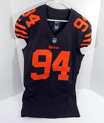 2018 Cleveland Browns Carl Davis 94 Igra izdana p rabljena boja smeđeg Jerseyja NP R - Nepotpisana NFL igra korištena dresova