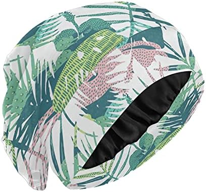 Sjeme radne kape za spavanje šešira za kapute grane palmi cvjetni tropski biljke zelene za žene za kosu noćni omot