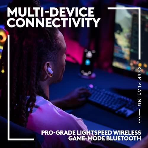 Wireless gaming slušalice Logitech G FITS True, Posebna ukrcaj, brzine svjetlosti + Bluetooth, Četiri oformi zraka mikrofona, PC, Mac,