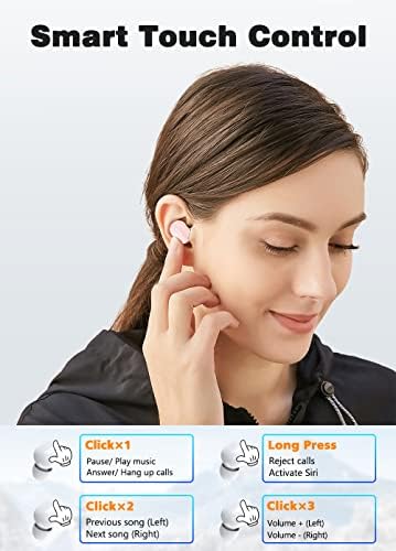 Bežični uši, Bluetooth slušalice Stereo hifi poništavanje zvuka zvuka s ugrađenim mikrofonom, istinitim bežičnim slušalicama u ušima